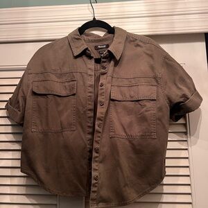 NWT Madewell Cropped Cargo Shirt